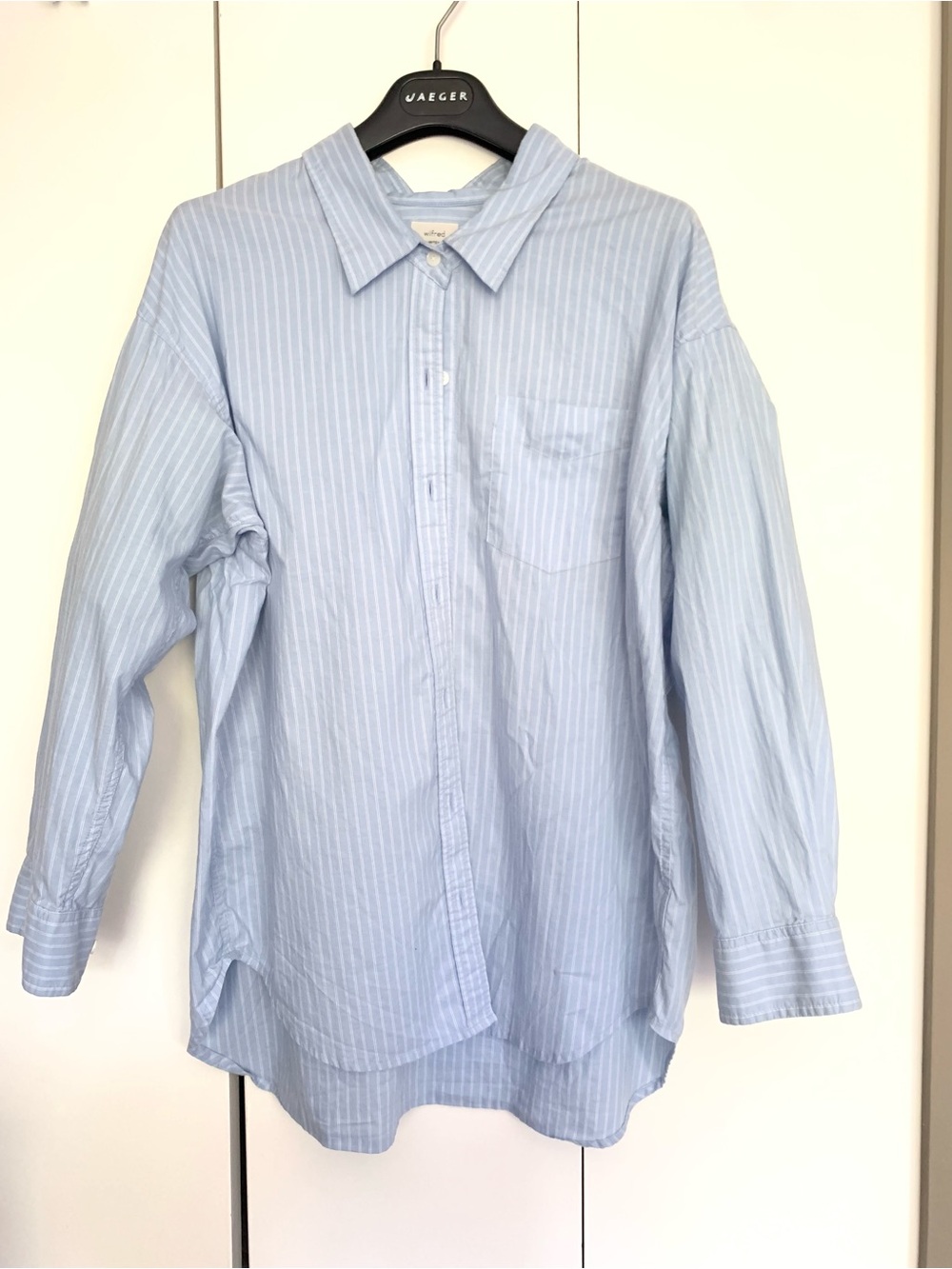 🦋 New Aritzia Wilfred Oversized Cotton Striped Button-up Relaxed Oxford Shirt M